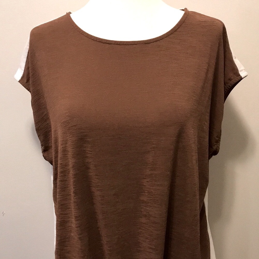 Two-Tone Tie-Front Knit Top - Picture 6 of 8
